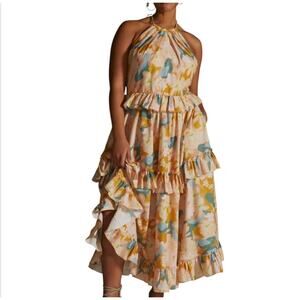 Anthropologie Ruffled Tiered Floral Dress Geisha Designs 3X